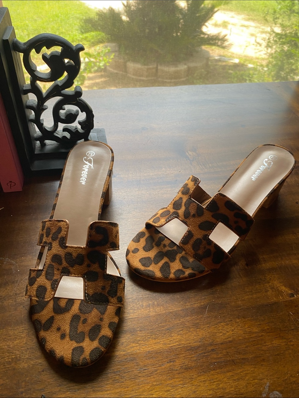 Forever 21 Leopard Print Slide Mules - Brown & Black